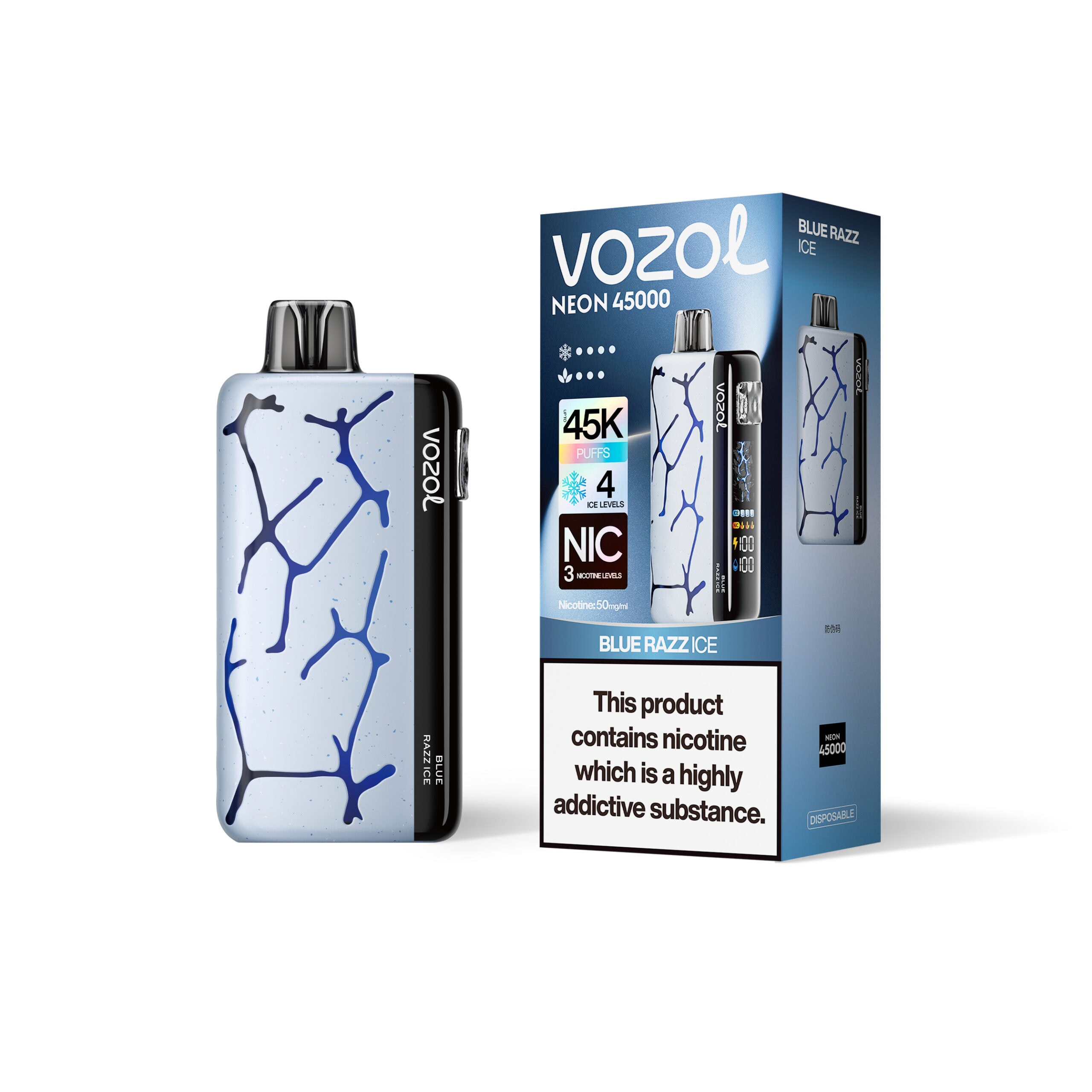 VOZOL NEON 45000 Blue Razz Ice