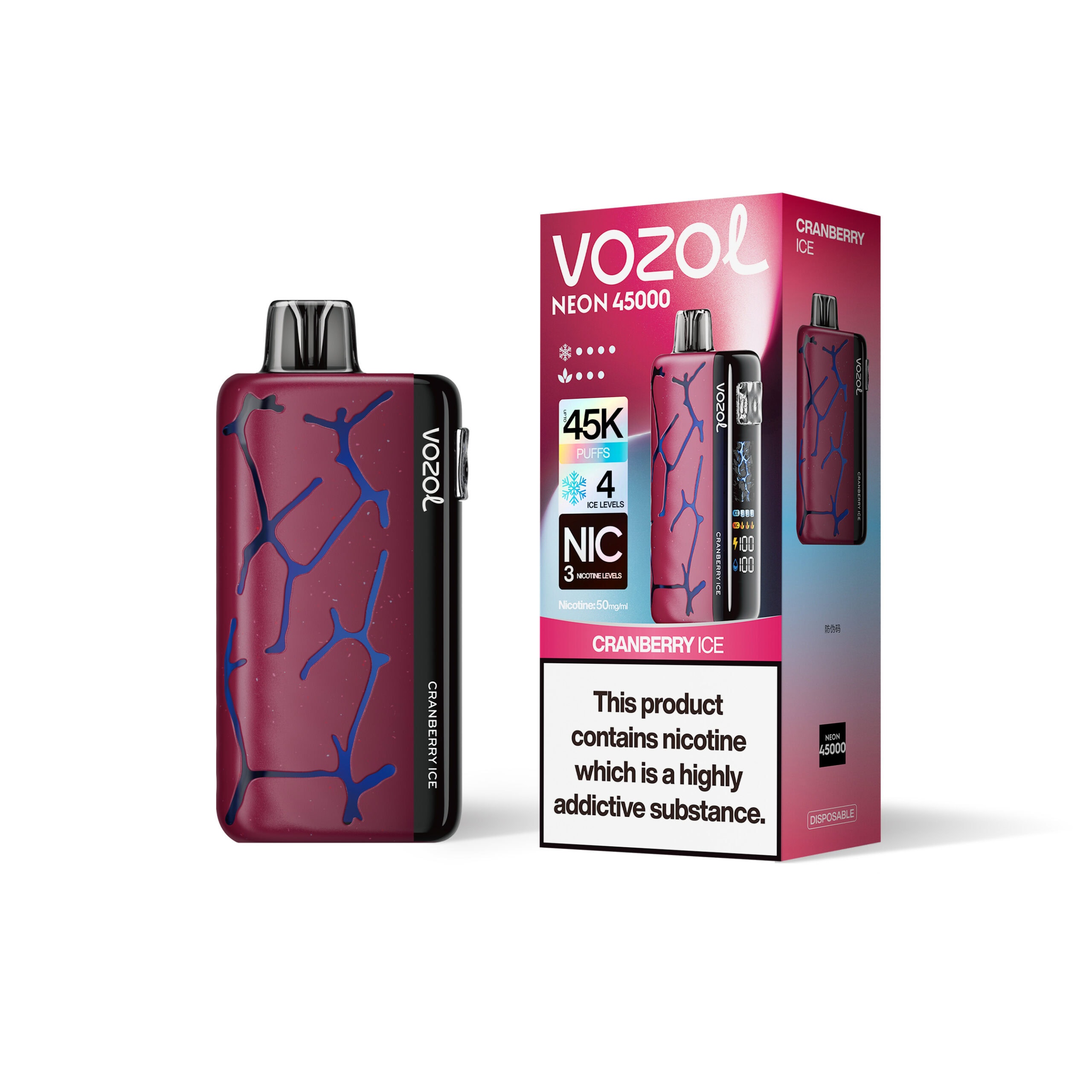 VOZOL NEON 45000 Cranberry Ice - Imagen 2