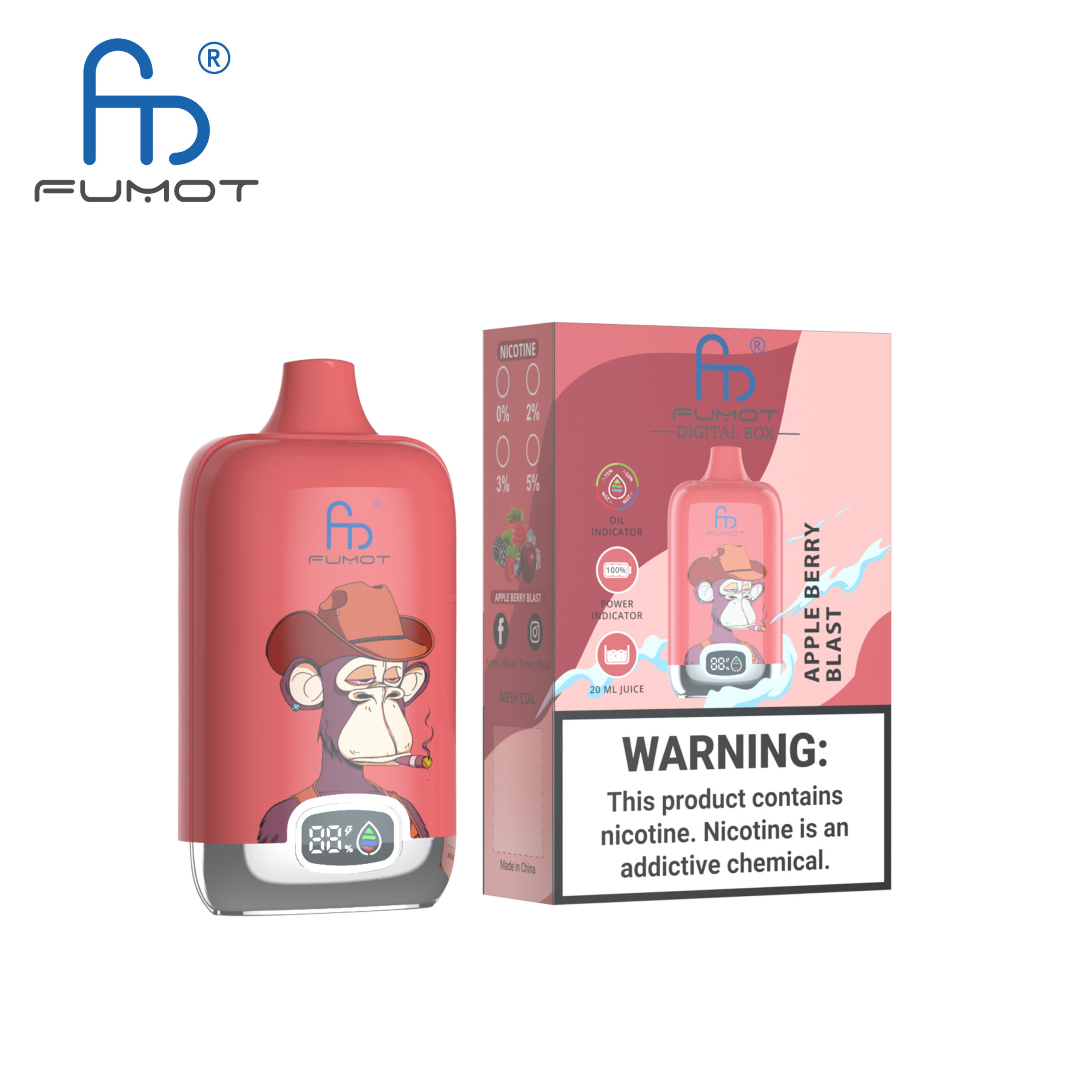 Fumot Digital Box 12000 Apple Berry Blast – Bild 2