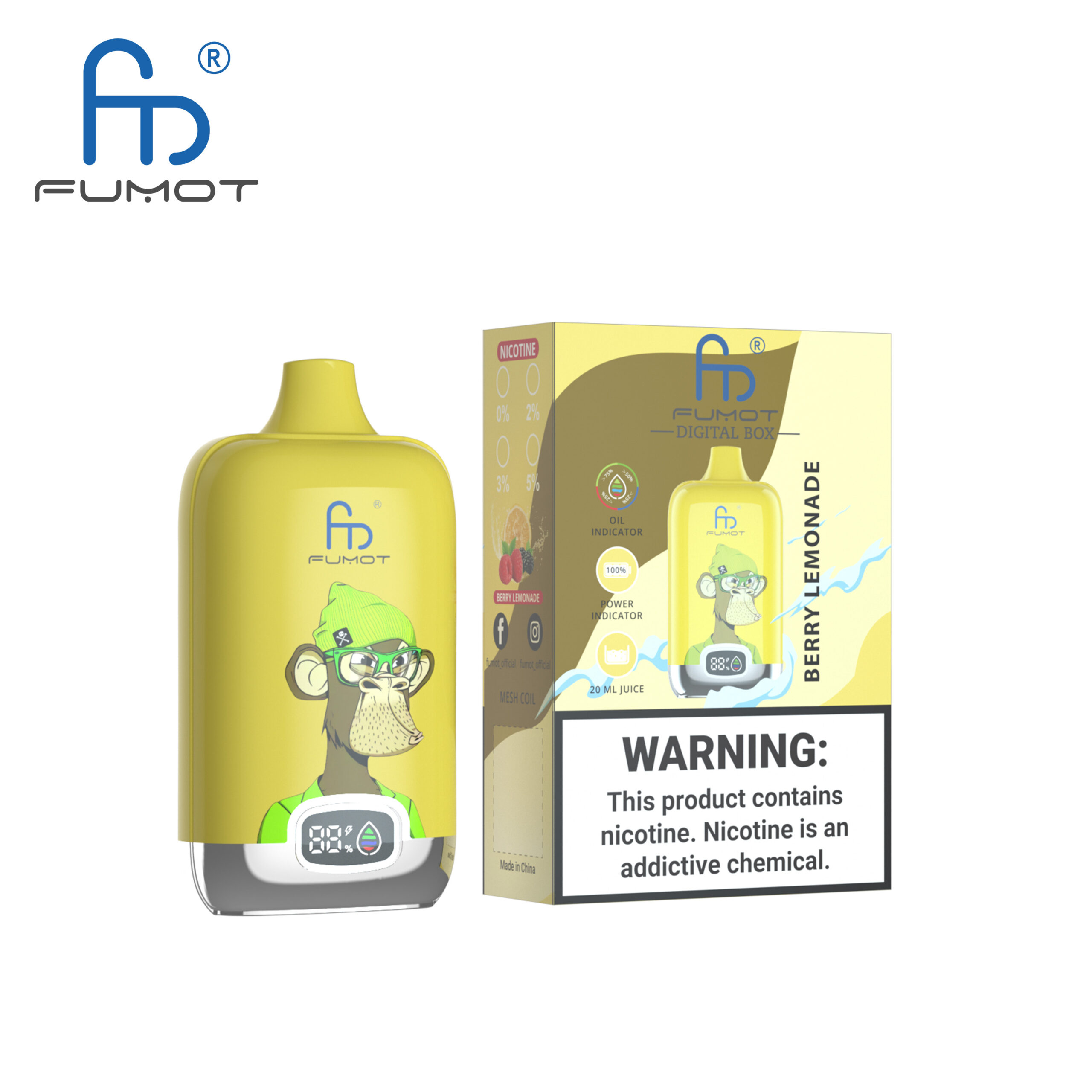 Fumot Digital Box 12000 Berry Lemonade – Image 2