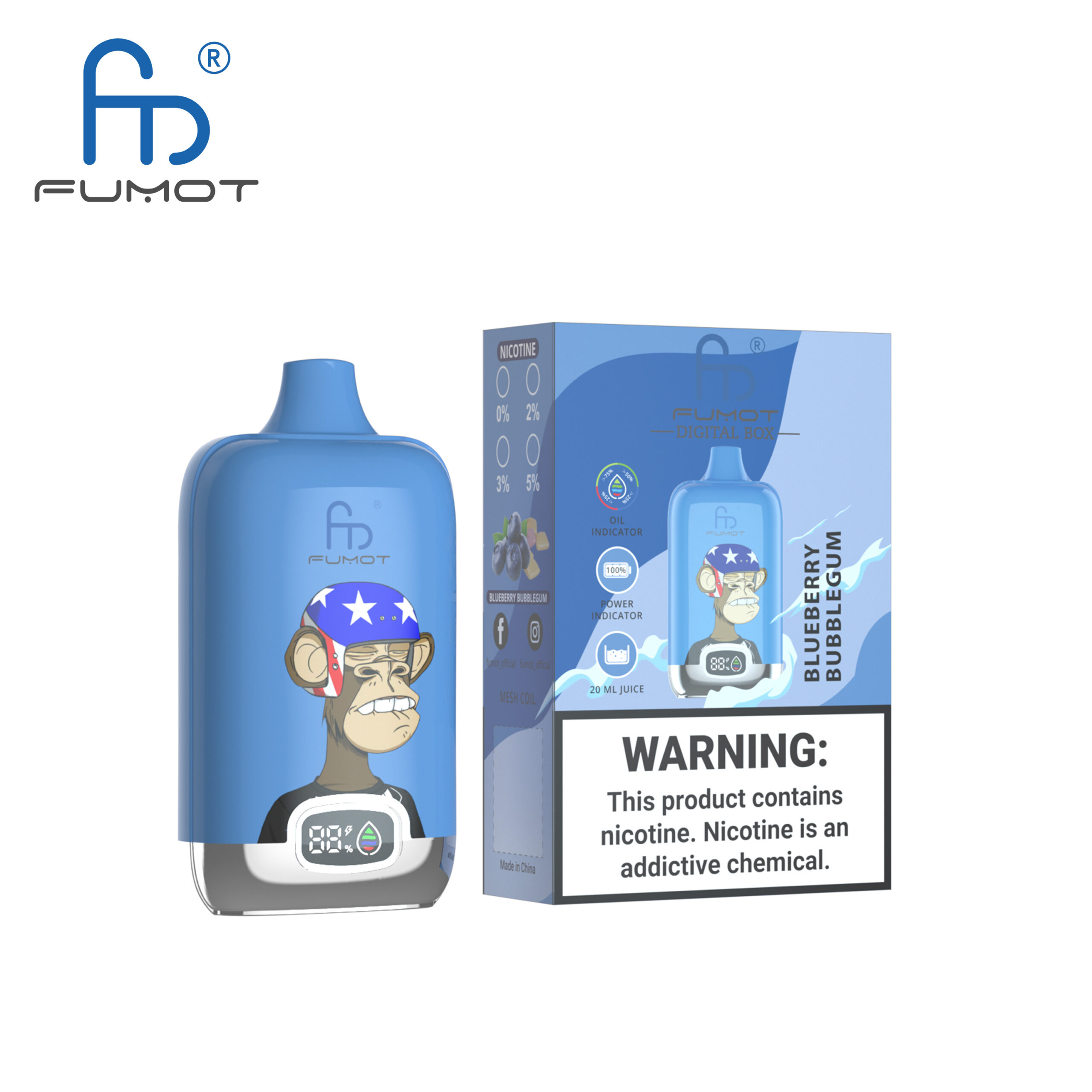 Fumot Digital Box 12000 Blueberry Bubblegum – Bild 2