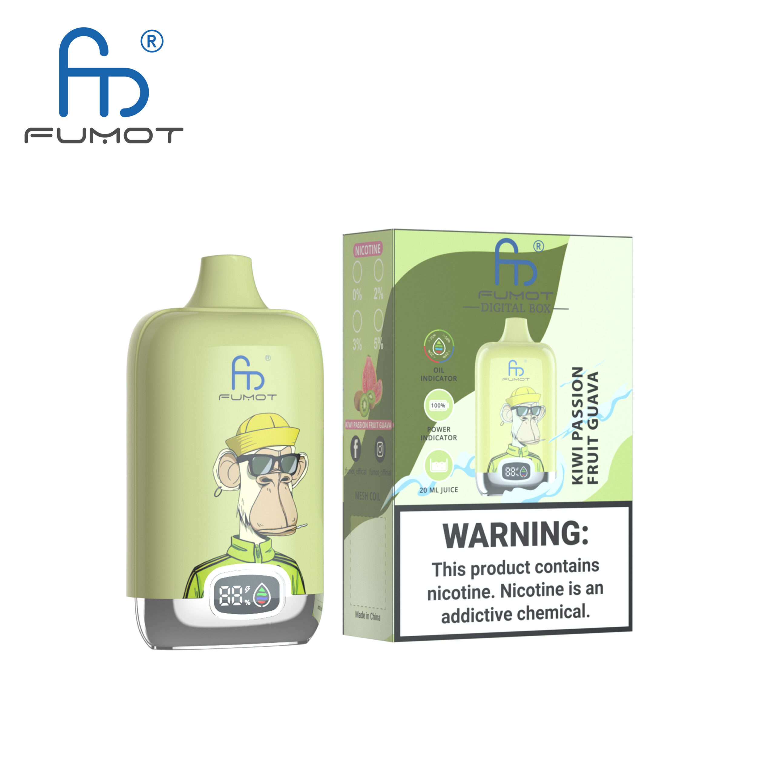 Fumot Digital Box 12000 Kiwi Passion Fruit Guava - Image 2