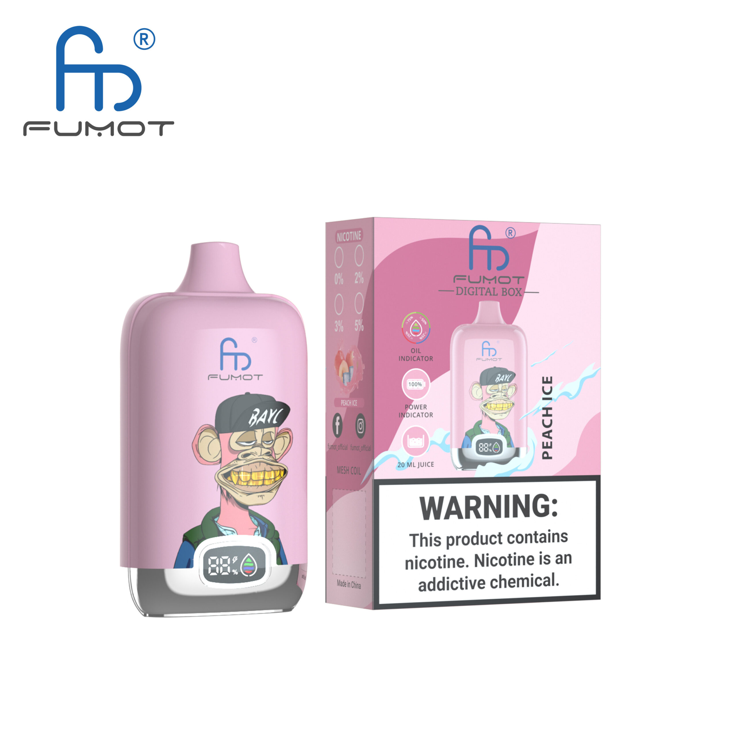 Fumot Digital Box 12000 Peach Ice - Imagen 2