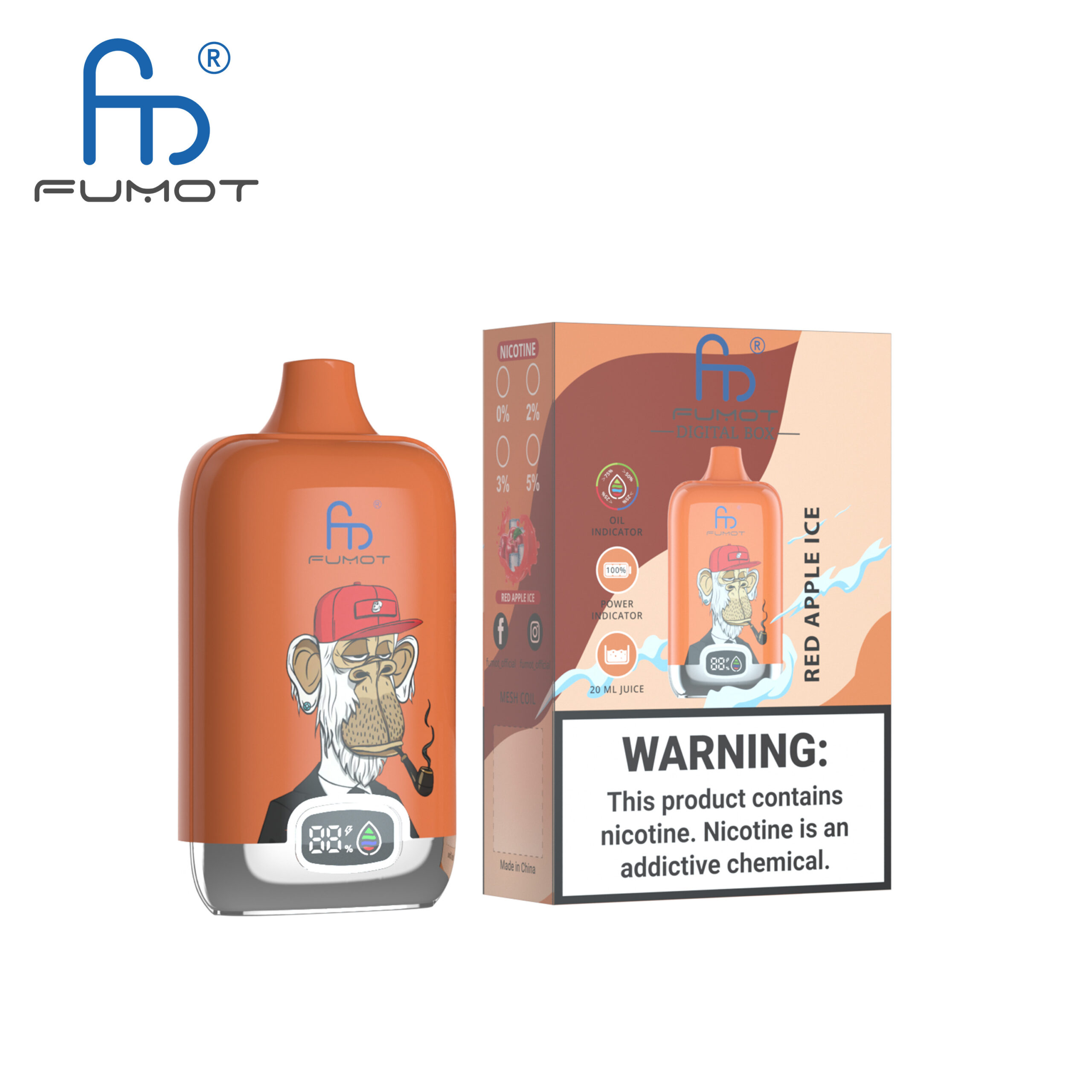 Fumot Digital Box 12000 Red Apple Ice – Image 2