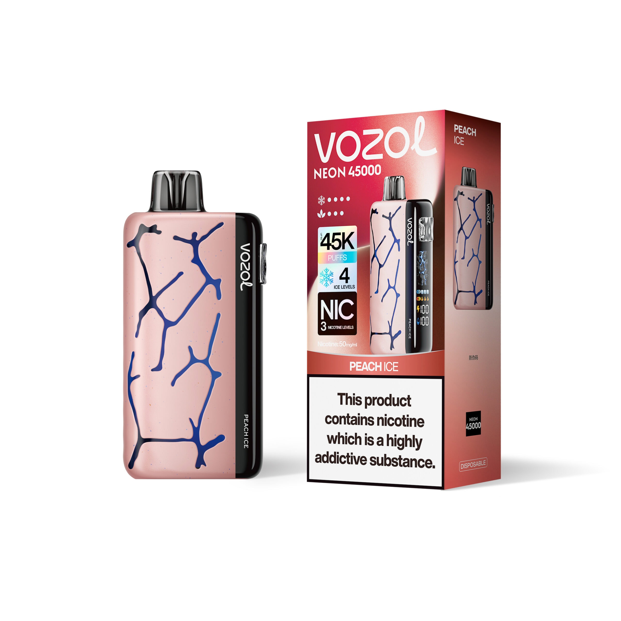 VOZOL NEON 45000 Peach Ice - Imagen 2