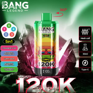 Bang Legend 120K Strawberry Kiwi / Blueberry Watermelon / Bear Fudge / Blueberry Bubble Gum / Sour Mango Pineapple