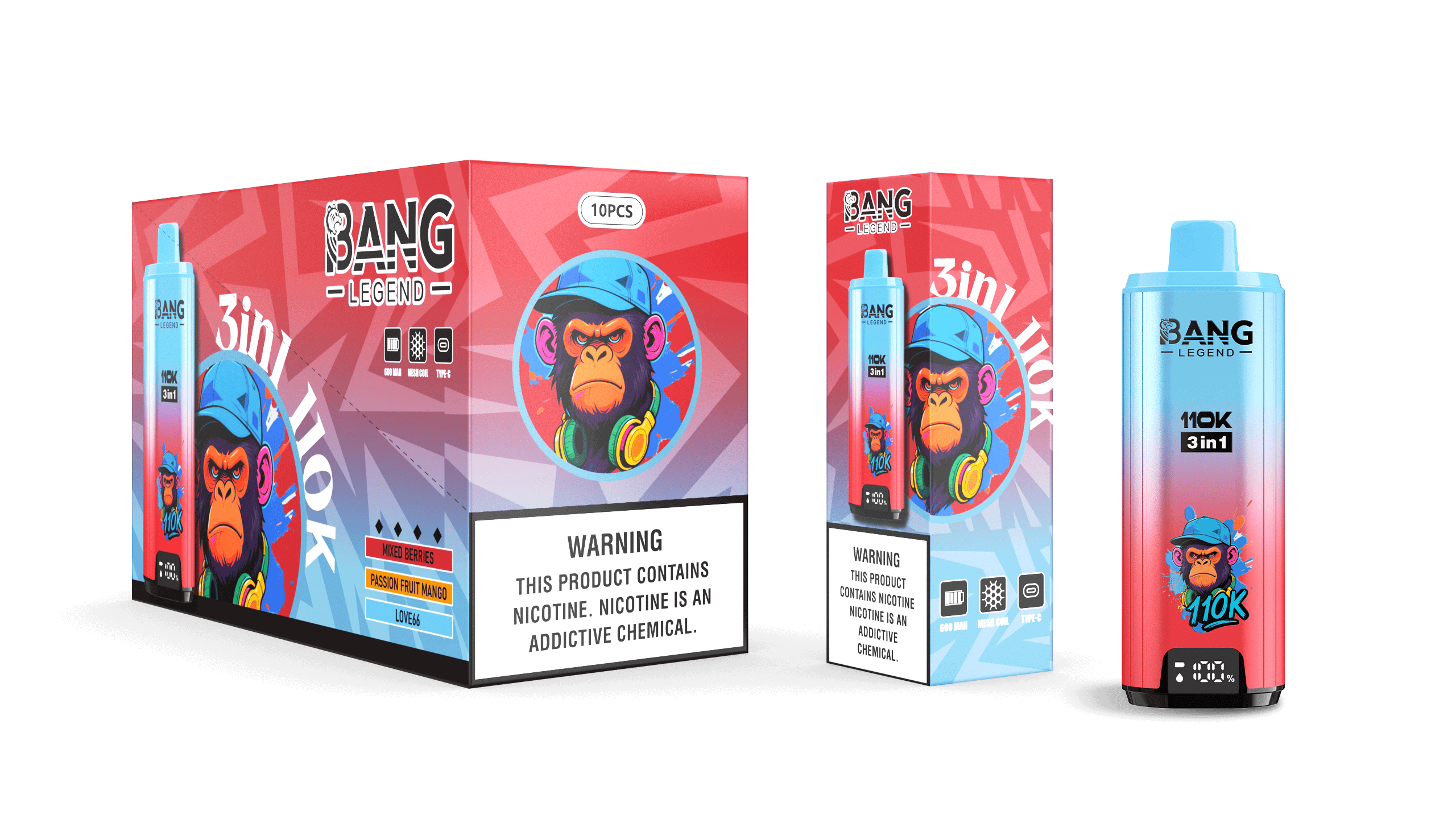 Bang Legend 110k Mixed Berries / Passion Fruit Mango / Love66 - immagine 2