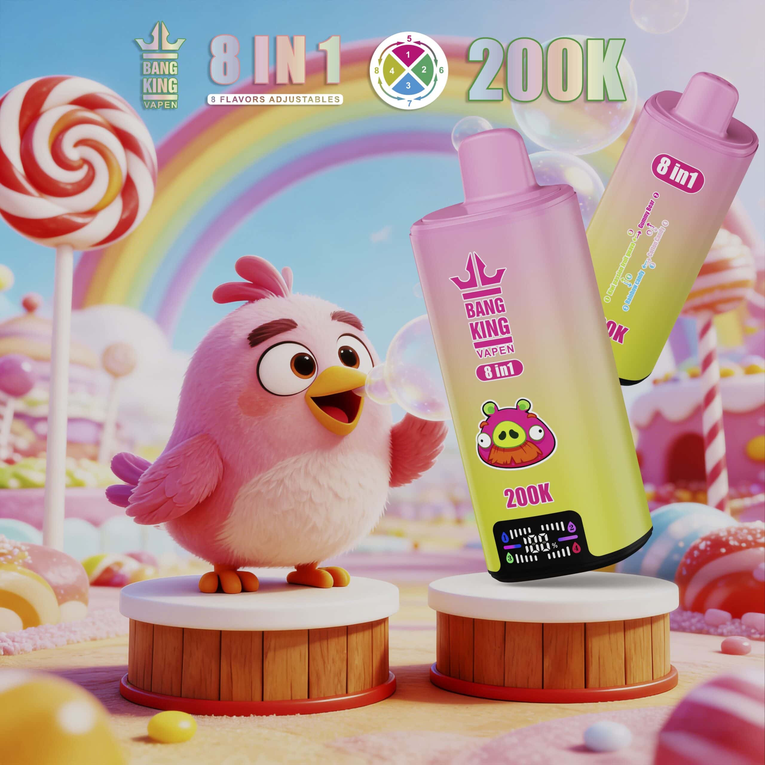 Bang King 200k Kiwi Passion Fruit Guava / Gummy Bear / Rainbow Candy / Cotton Candy