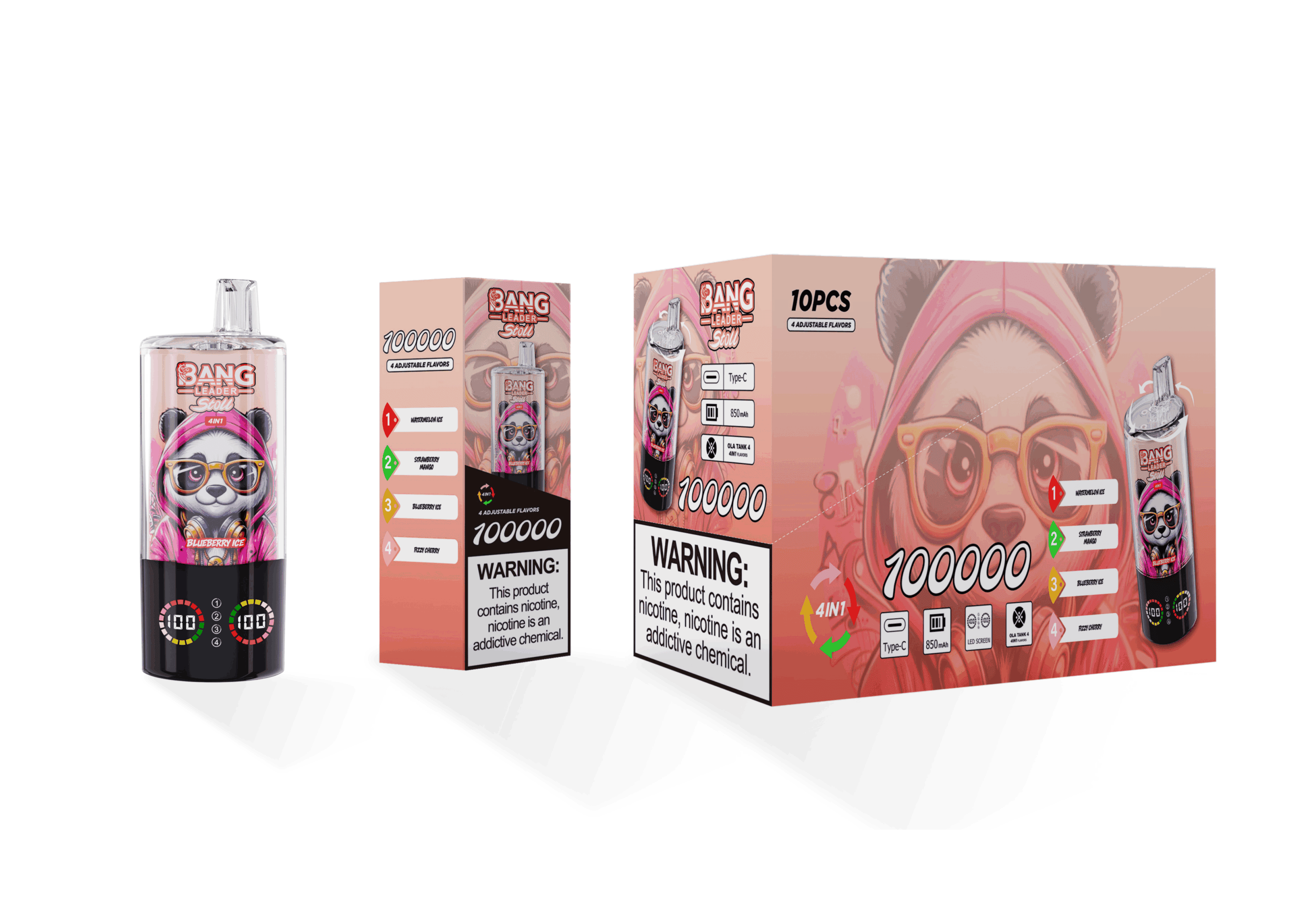Bang Leader 100k Watermelon Ice | Strawberry Mango | Blueberry Ice | Fizzy Cherry - immagine 2