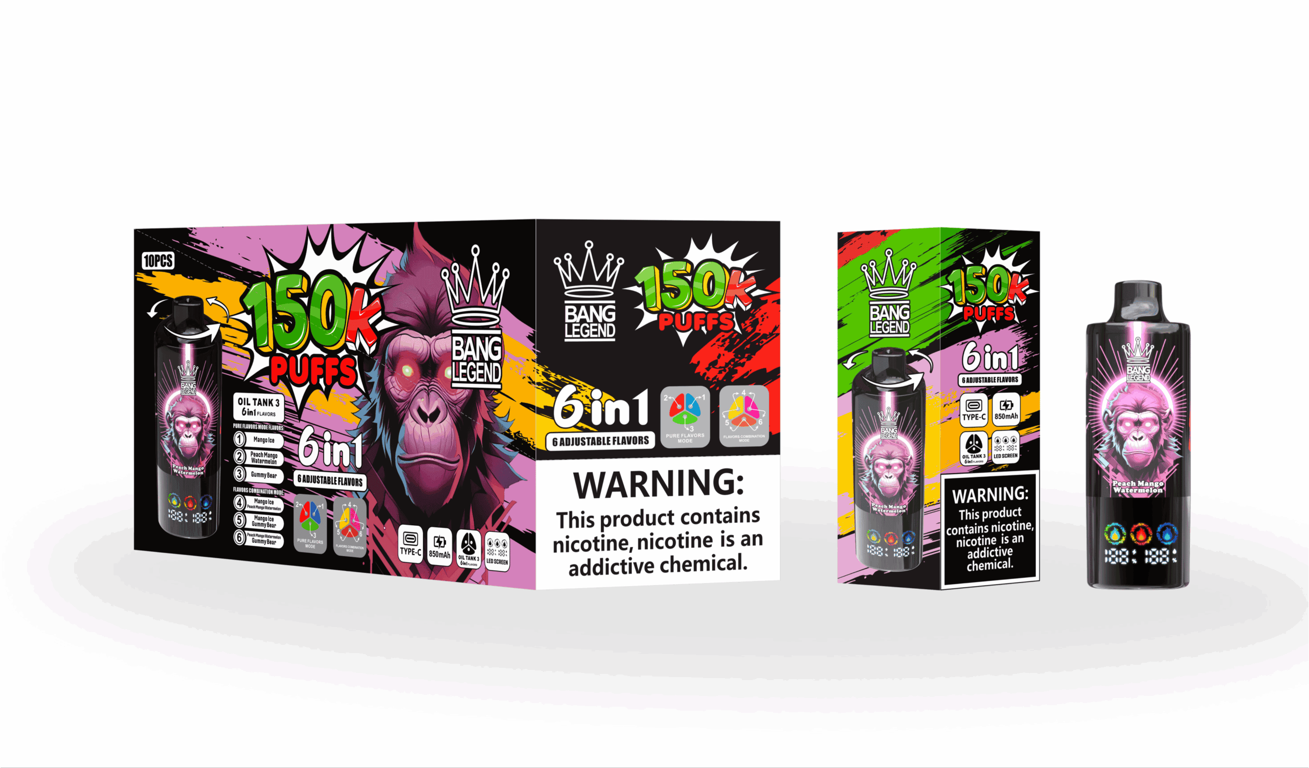 Bang Legend 150K Mango Ice / Peach Mango Watermelon / Gummy Bear