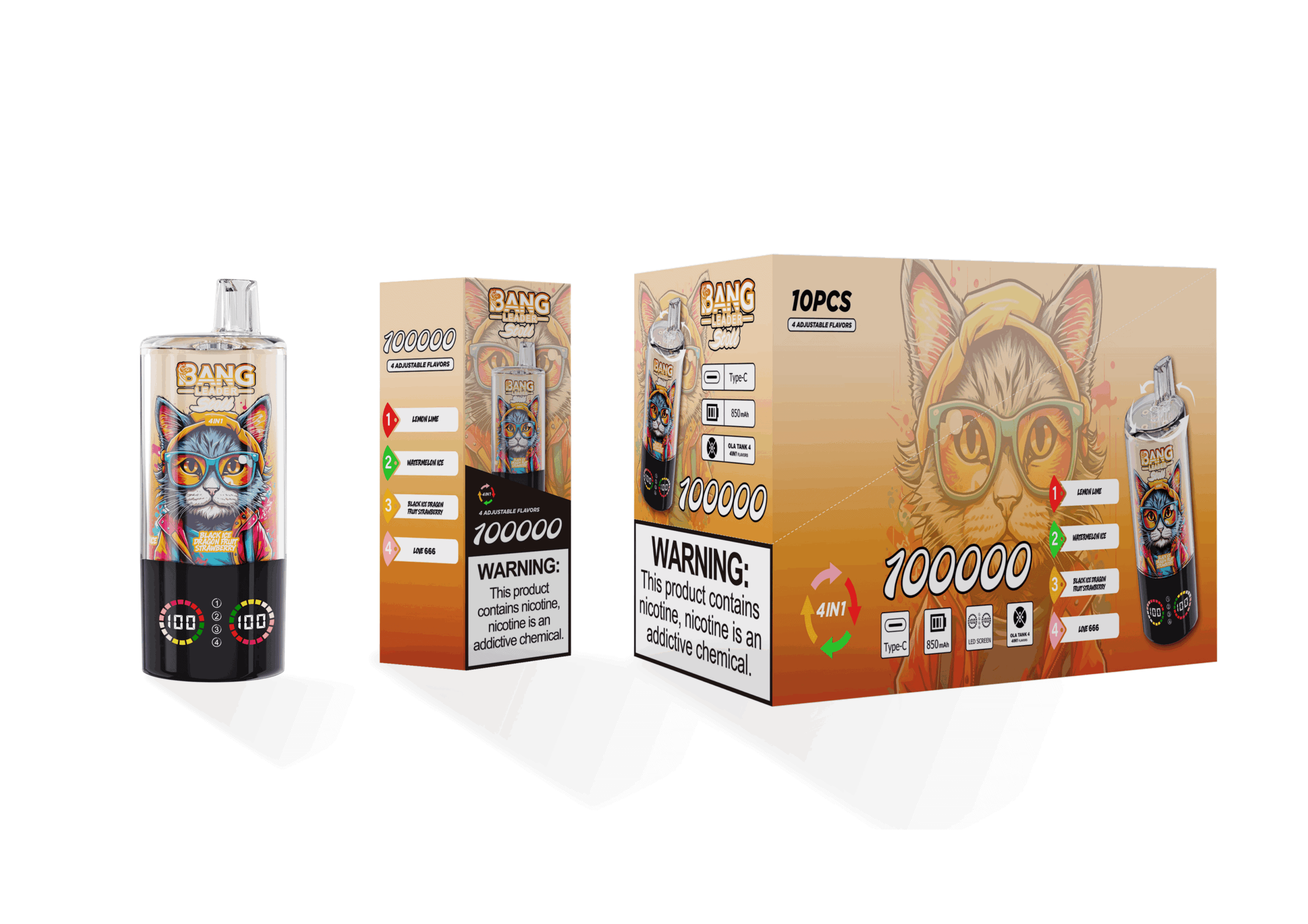 Bang Leader 100k Lemon Lime | Watermelon Ice | Black Dragon Ice Dragon Fruit Strawberry | Love666 - immagine 2