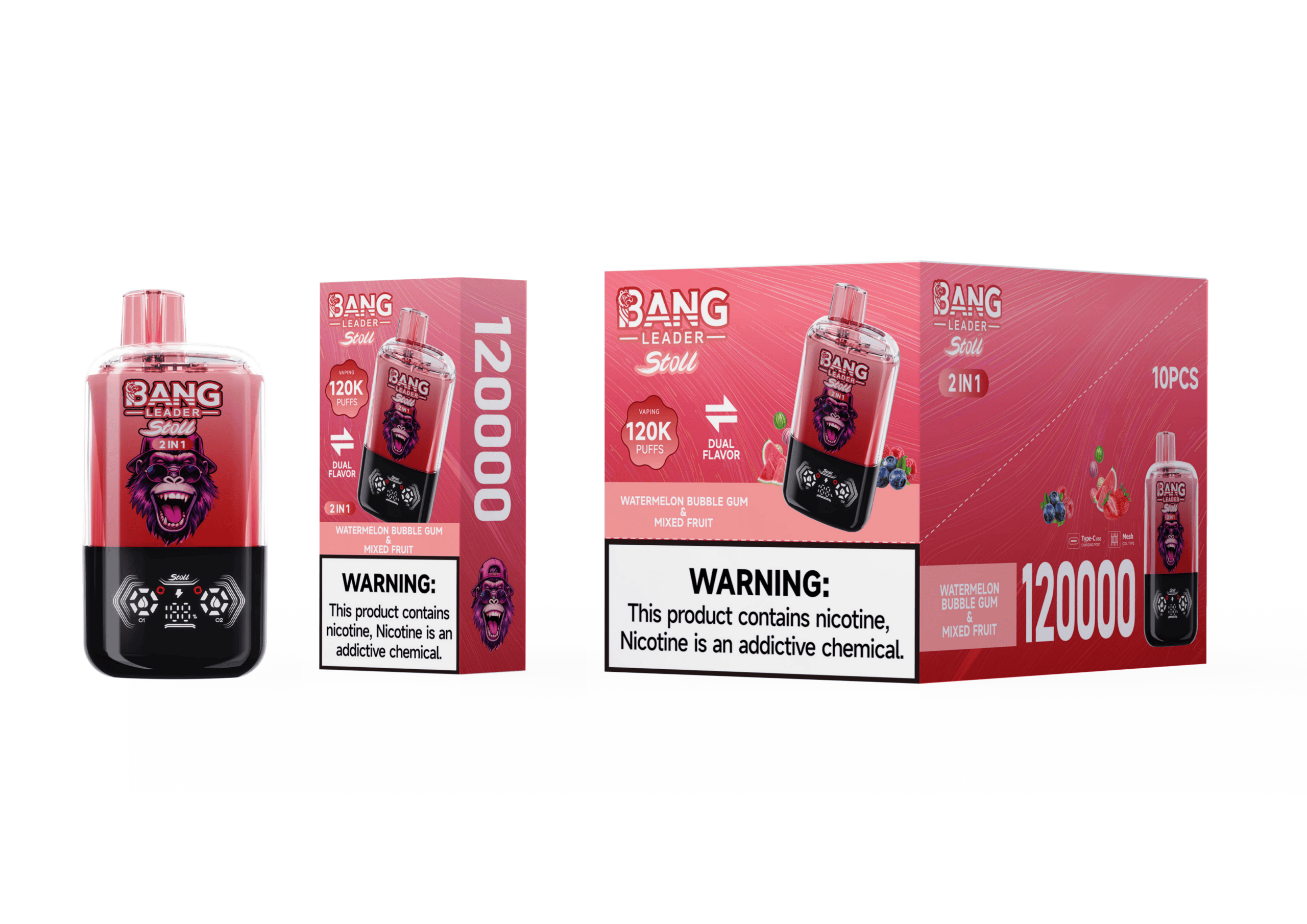 Bang Leader 120K Watermelon Bubble Gum / Mixed Fruit - immagine 2