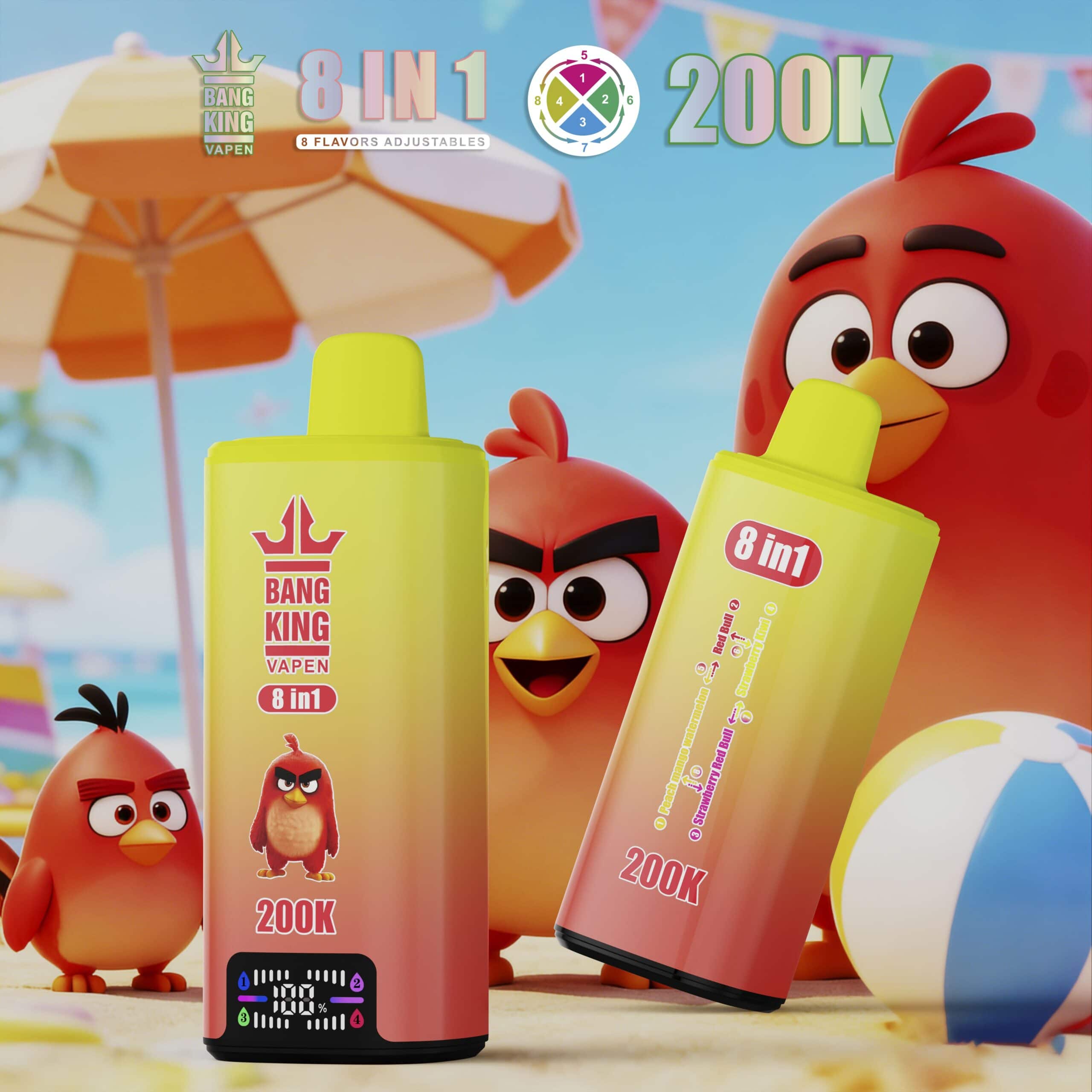 Bang King 200k Peach Mango Watermelon / Red Bull / Strawberry Red Bull / Strawberry Kiwi