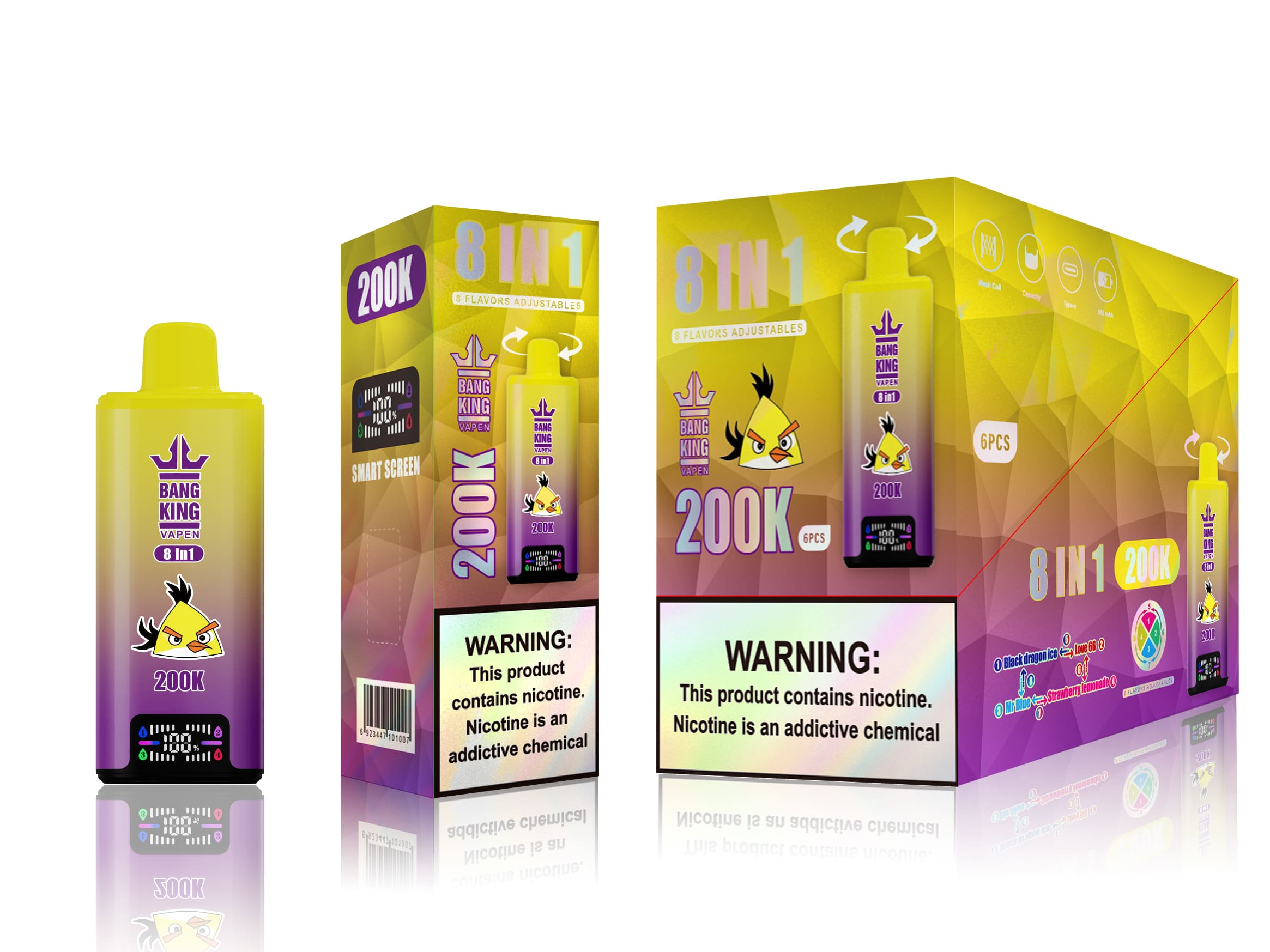 Bang King 200k Black Dragon Ice / Love 66 / Mr Blue / Strawberry Lemonade - immagine 2