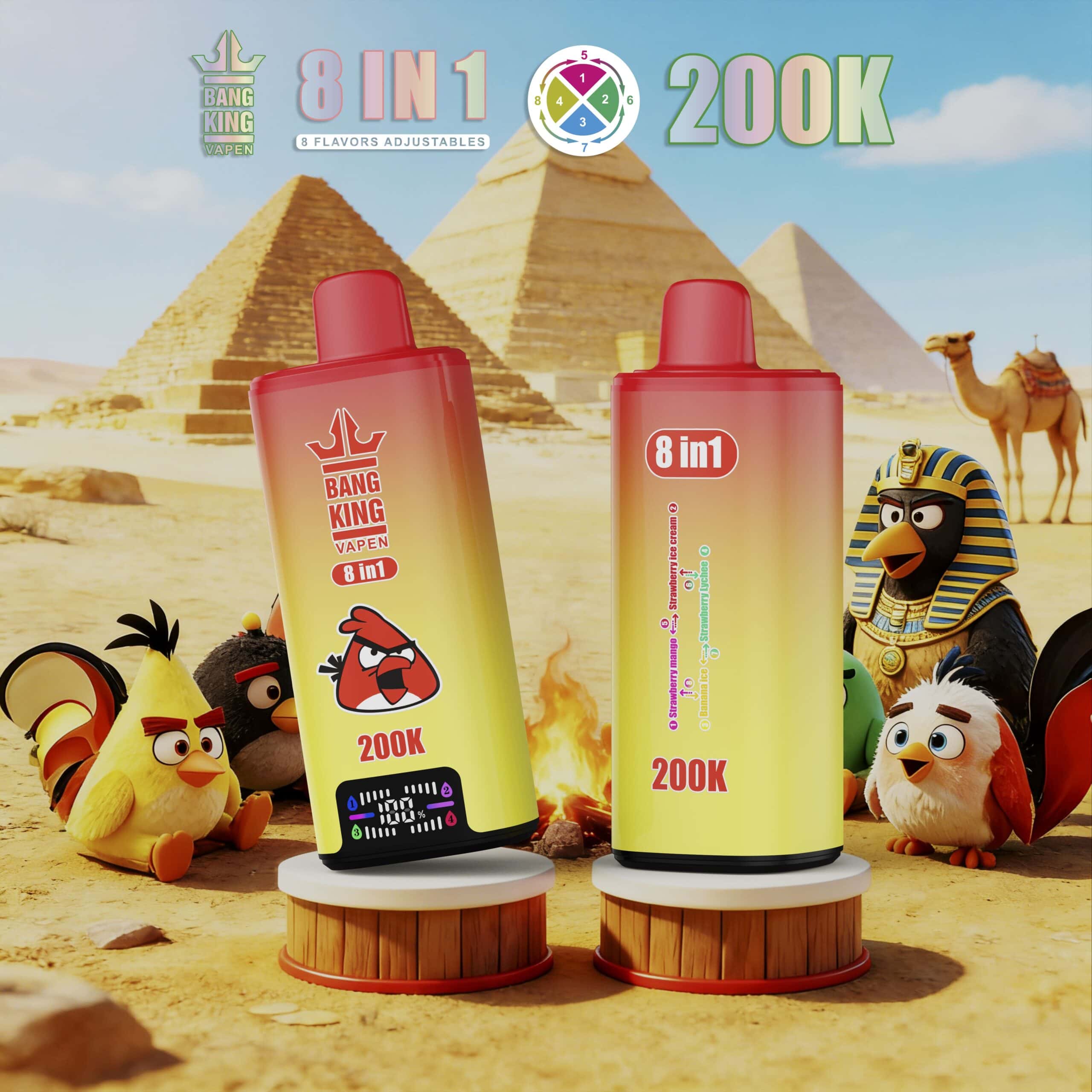 Bang King 200k Strawberry Mango / Strawberry Ice Cream / Banana Ice / Strawberry Lychee