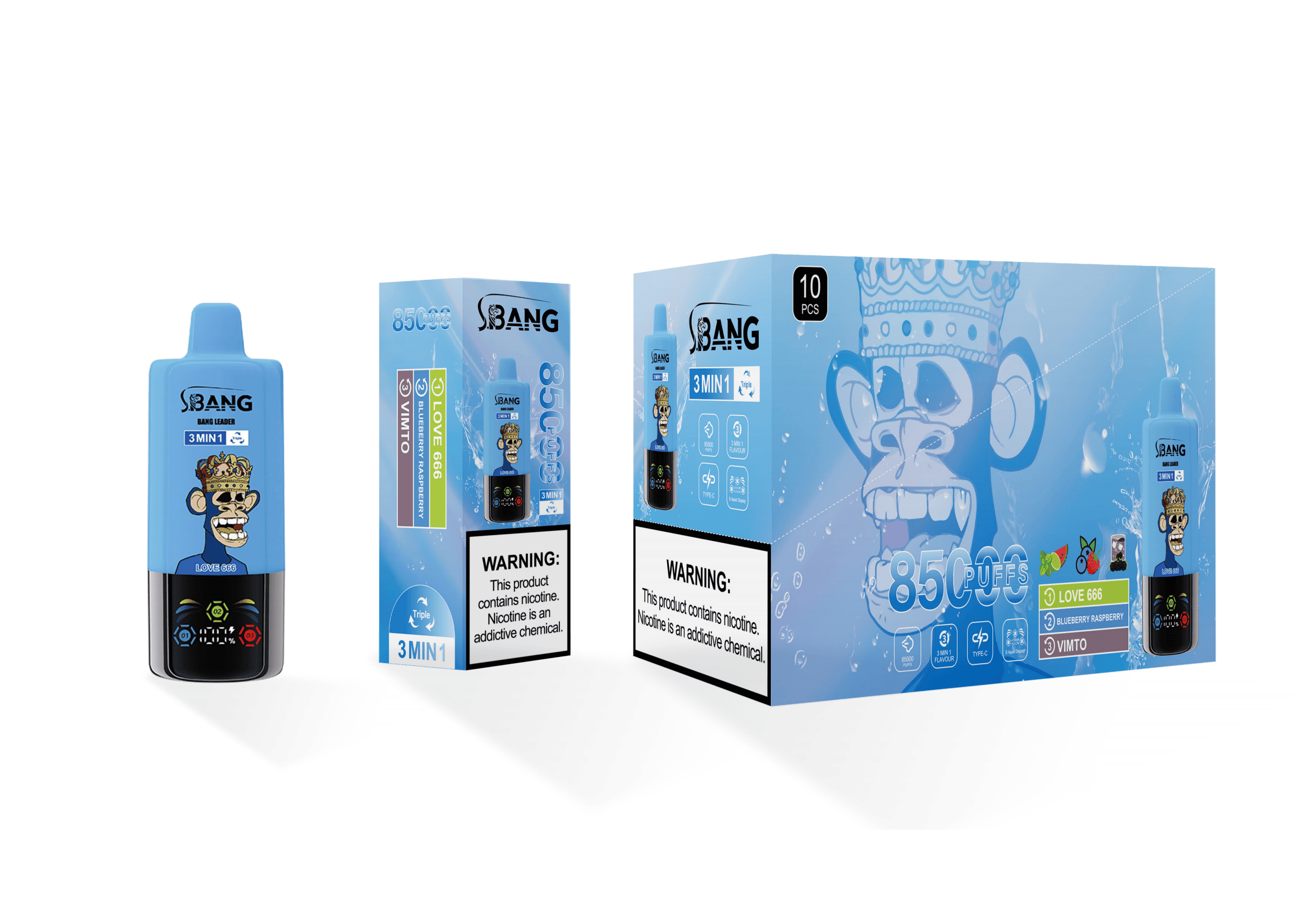 Bang Leader 85000 Love 666 / Blueberry Raspberry / Vimto - immagine 2