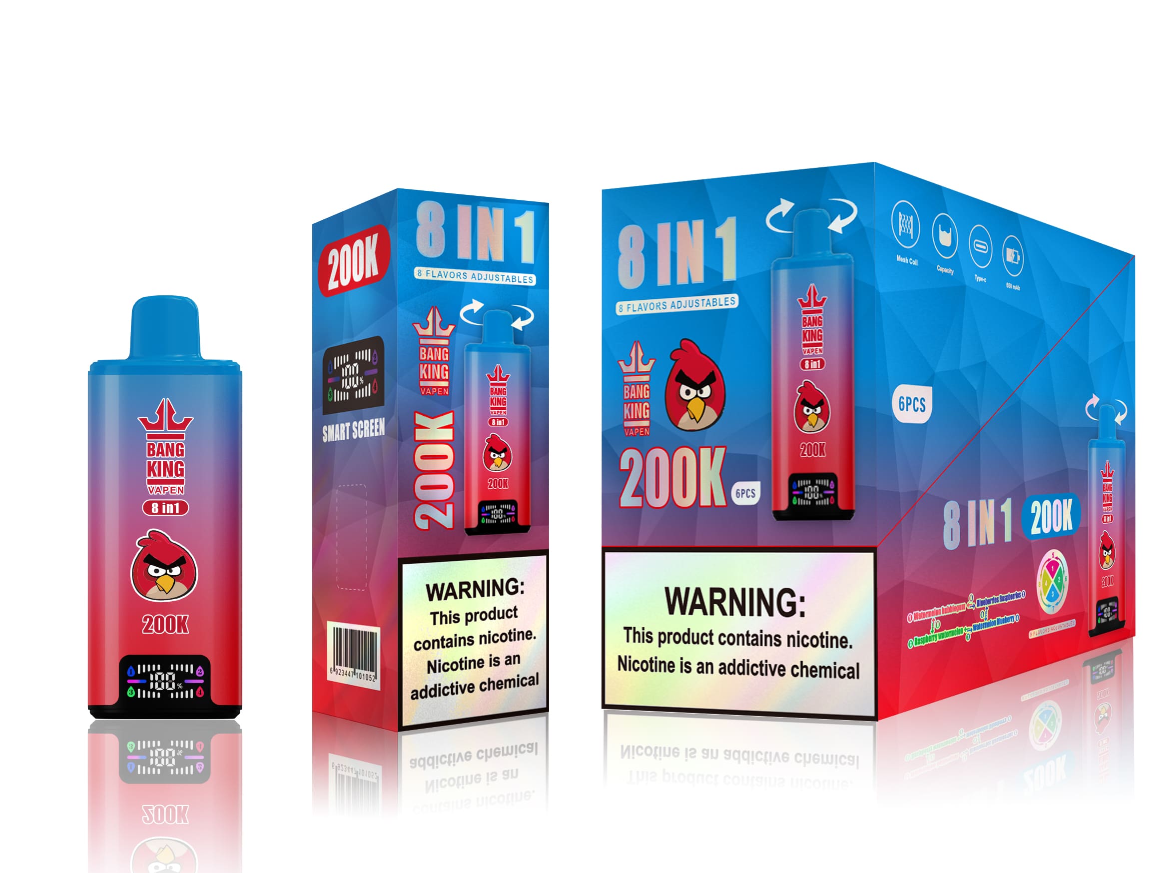 Bang King 200k Watermelon Bubblegum / Blueberries Raspberries / Raspberry Watermelon / Watermelon Blueberry - immagine 2